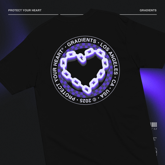 GRADIENTS CHAIN HEART tee